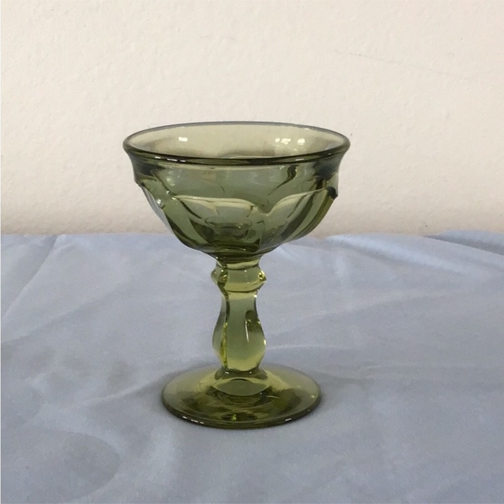 Vintage Green Champagne Glasses. Set/4.